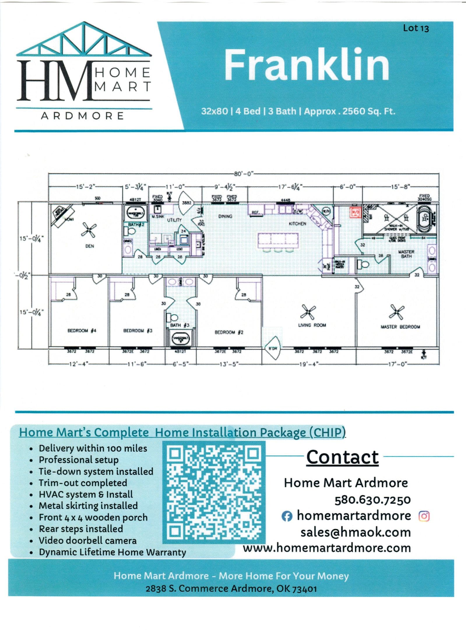 Custom franklin / lot 13  floor plan home features