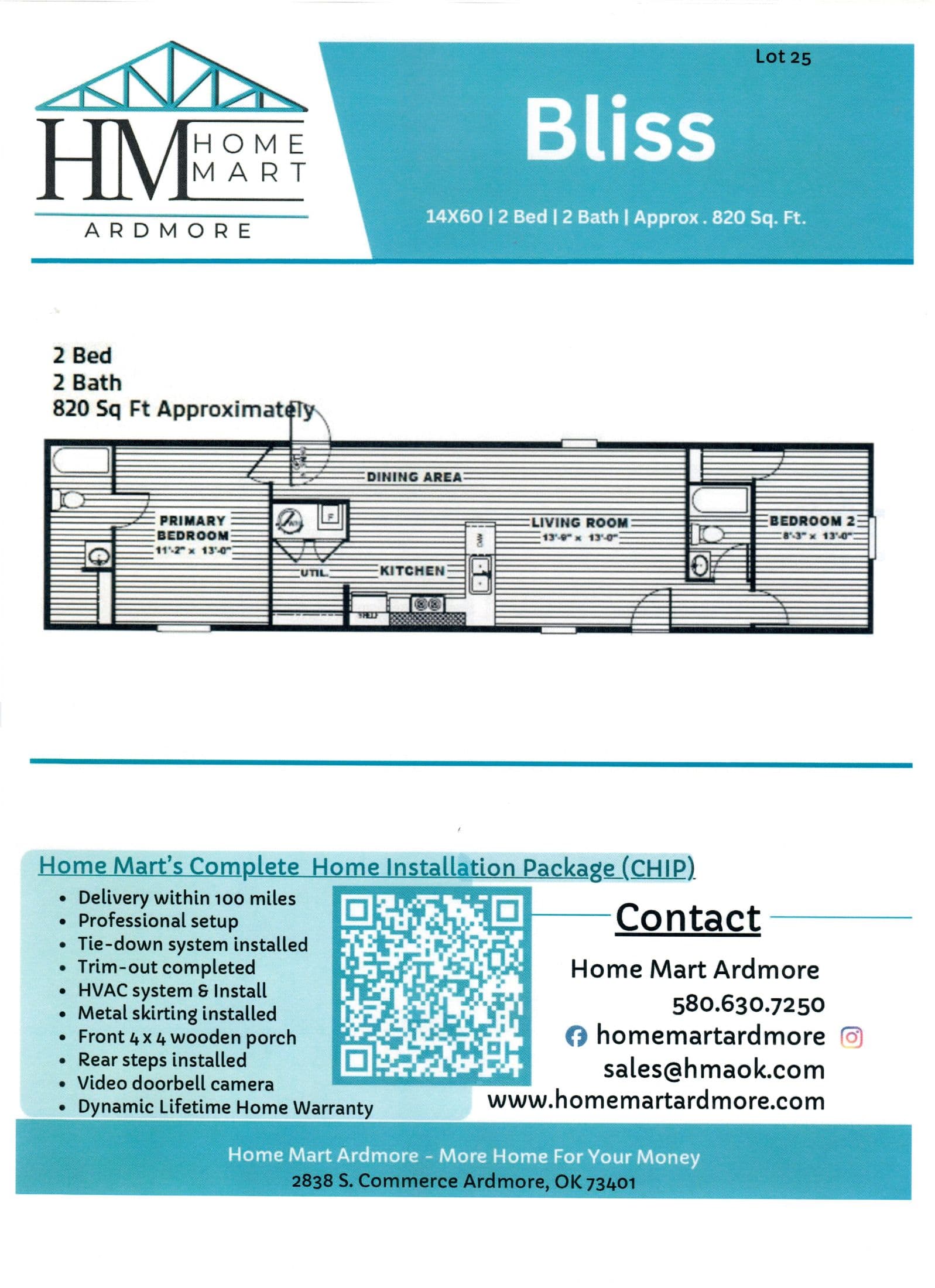 The bliss lot #25 floor plan home features