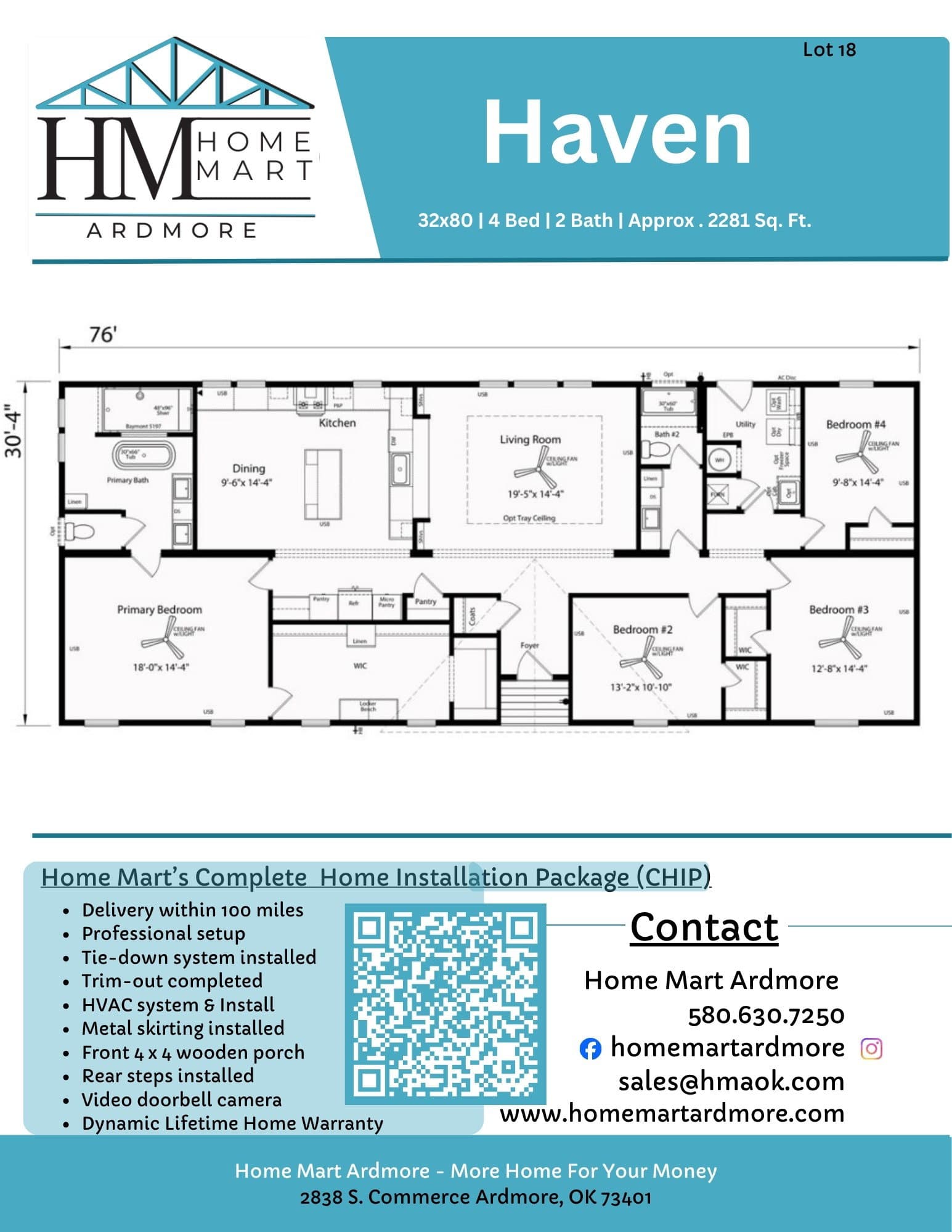 The haven floor plan home features