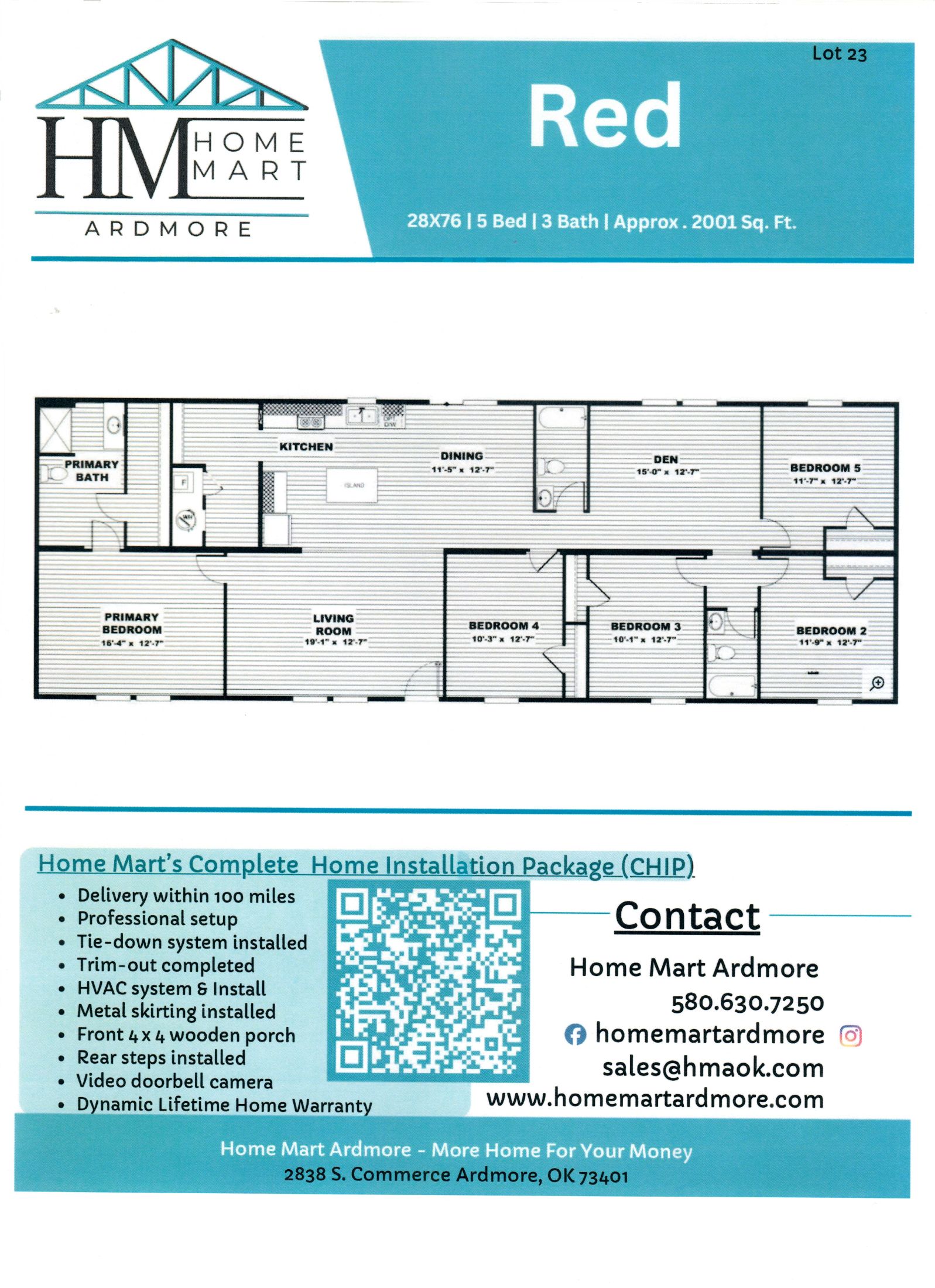Red lot #23  floor plan home features