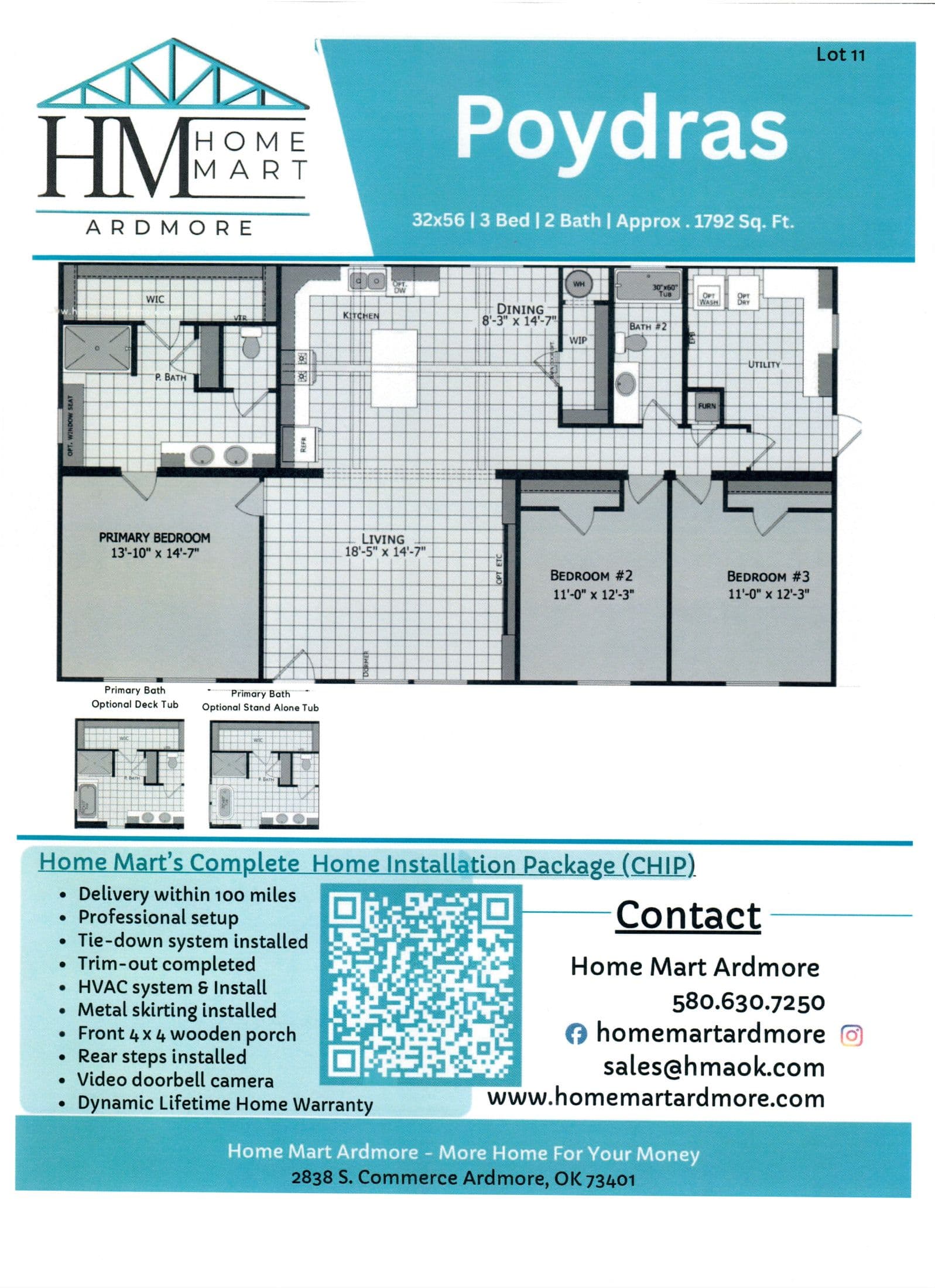 Poydras lot #11 floor plan home features