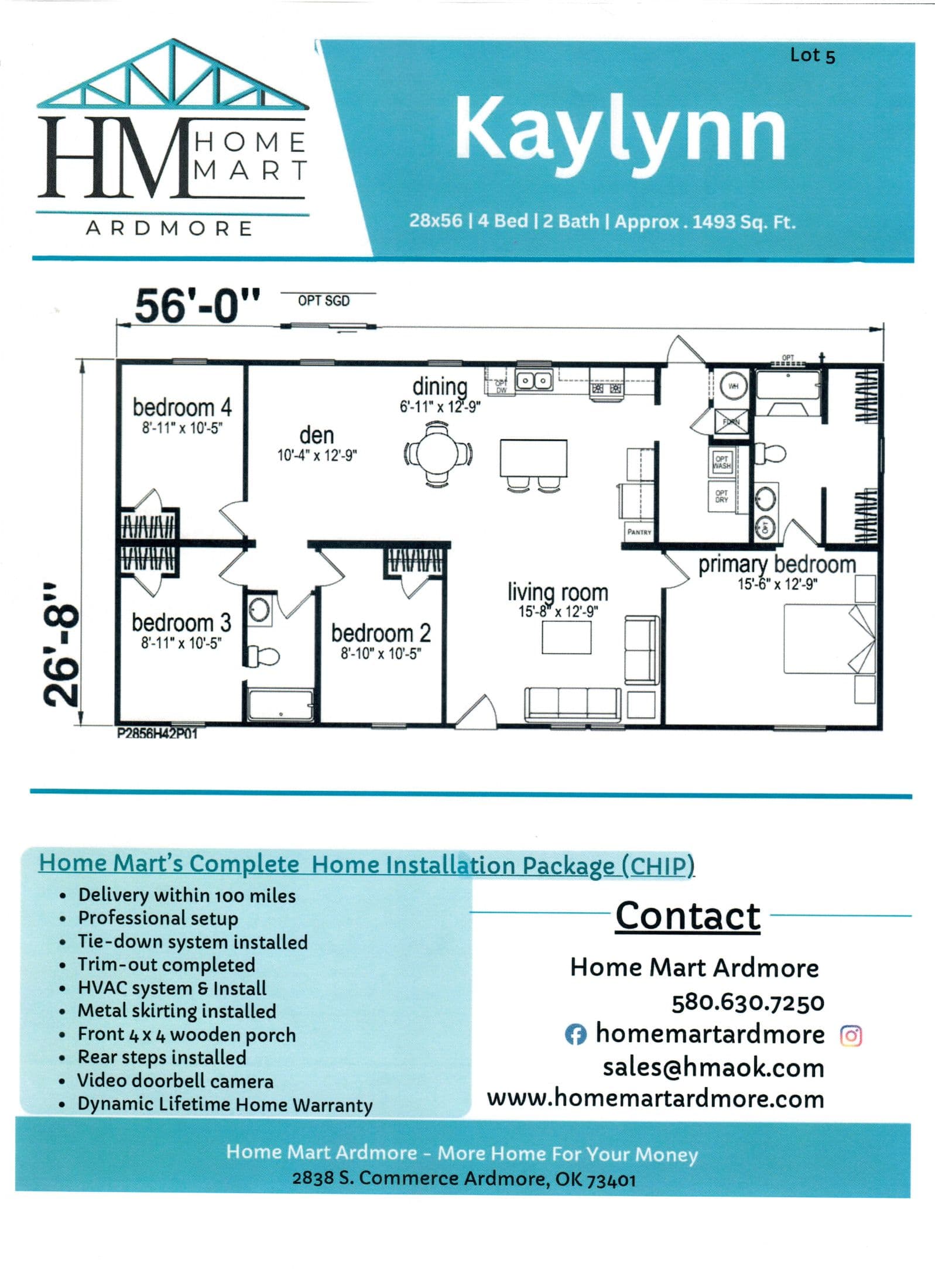 The kaylynn lot #5 floor plan home features
