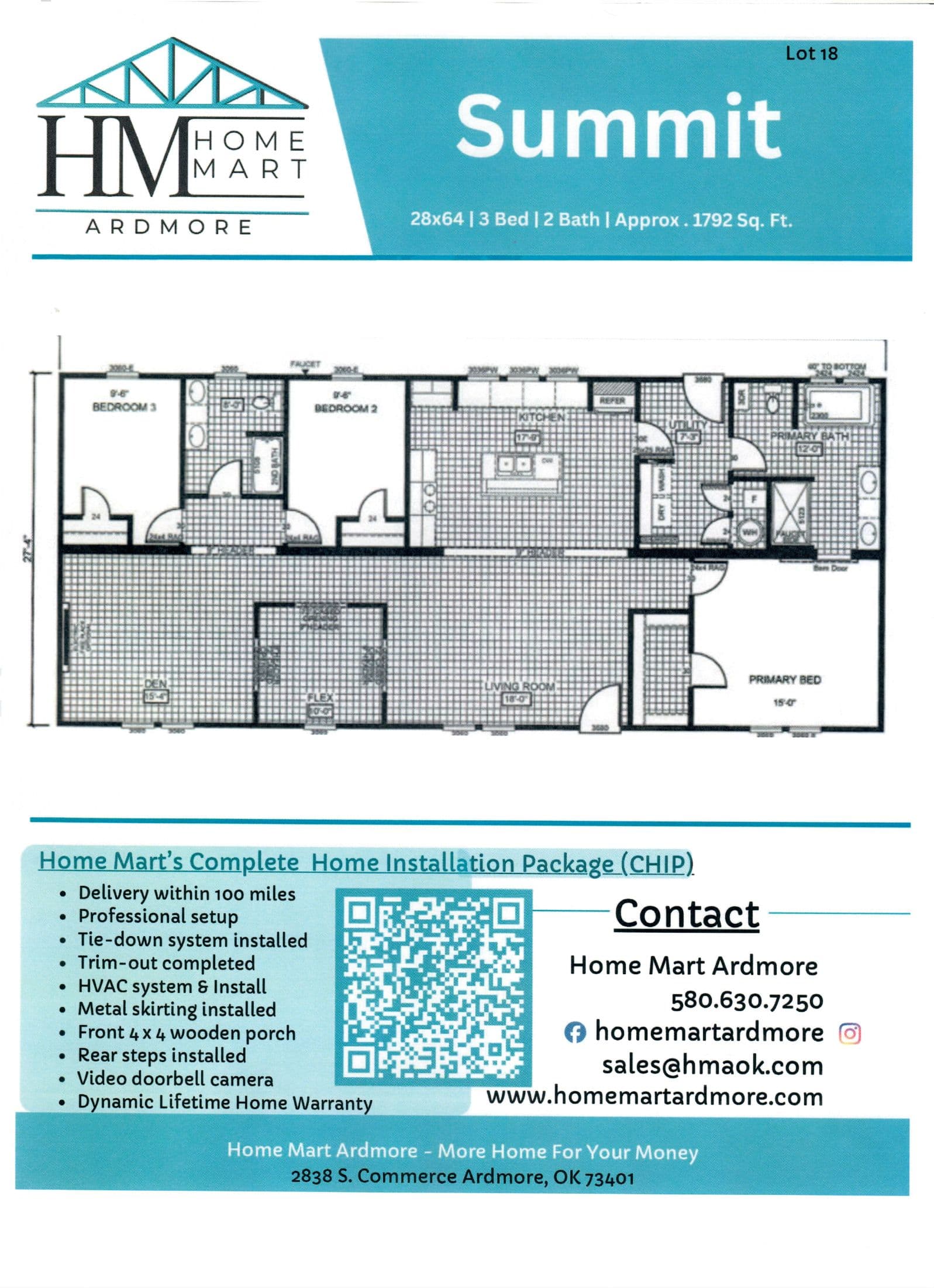 The summit lot #2 floor plan home features