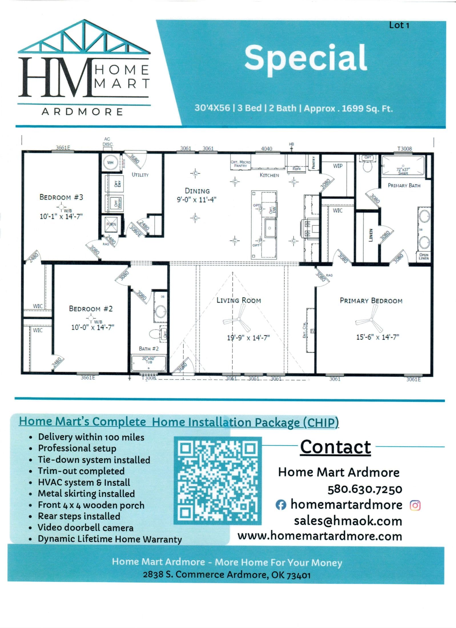 Winter special lot #1 floor plan home features